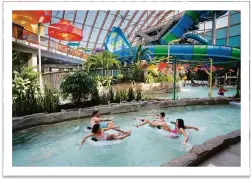  ?? ?? The Kartrite Resort & Indoor Waterpark comprises 11 waterpark rides and slides for thrill seekers and those looking for more relaxation, including the not-so-lazy river, pictured. Contribute­d photo.