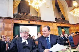  ??  ?? Crawford, left, at the ICJ in 2004: he was an expert on the creation and responsibi­lities of states