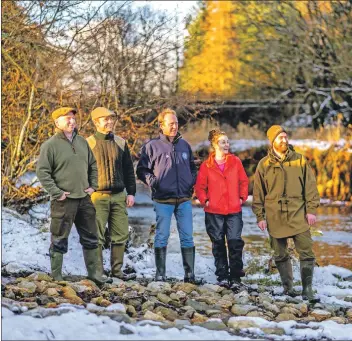  ??  ?? At the restocking are, left to right, Robin Harrowsmit­h, Benmore Estate; Donald Bisset, Benmore Estate; Henry Dalgety, SSC; Renata Schmidtova, Benmore Estate, and Andrew Gorthy, also Benmore Estate.