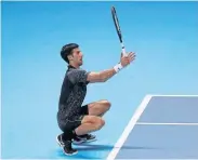  ?? REUTERS ?? Novak Djokovic in action against John Isner at the ATP Finals in London.