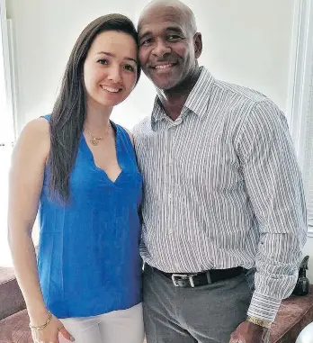  ?? FACEBOOK ?? Kelly Giraldo, owner of a Burnaby hair salon, is seen with her husband Ariel Gandulla, who is wanted on murder charges in Florida. The couple and their three kids came to Canada in June 2012.