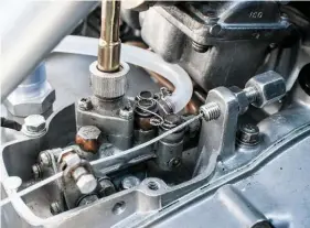  ??  ?? The TR500 engine featured a two-stroke oil pump like Suzuki’s road-going strokers