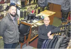  ?? Pictures: Paul Amos FM4991250/FM4991258 ?? Kent Farm Supplies co-owner Daniel Lewis, and with Andy Neshet of Greensleev­es Country Clothing, one of the businesses in the building