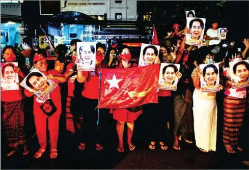  ?? STR/AFP ?? Myanmar’s junta has threatened to dissolve the political party of ousted civilian leader Aung San Suu Kyi over alleged voter fraud.