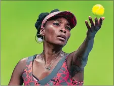  ?? ANDRES KUDACKI/AP PHOTO ?? Venus Williams serves to Carla Suarez-Navarro during the fourth round of the U.S. Open on Sunday at New York.