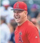  ?? HARRISON BARDEN/USA TODAY SPORTS ?? “Let’s see what happens,” center fielder Mike Trout says about his future with the Angels beyond 2020.