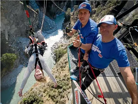  ??  ?? Extreme activities – like the canyon swing – were high on the list when Louise Giltrap’s family visited Queenstown.