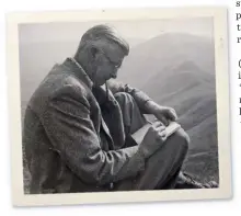  ??  ??  THE GREAT ARCHITECT Alfred Wainwright, awaiting the arrival of colour to help him draw the C2C line.