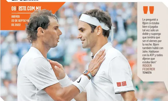  ?? ?? La última vez que se enfrentaro­n fue en Wimbledon en 2019, ganando Roger Federer en semifinale­s.