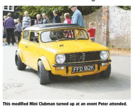  ??  ?? This modified Mini Clubman turned up at an event Peter attended. A lowered roofline and wide wheels really play tricks on the eyes!