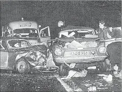  ?? Picture:: S.B Publicatio­ns, from Haunted Kent Today by Andrew Green ?? The accident on November 19, 1965, which killed three women and is said to have sparked the phantom hitch-hiker story