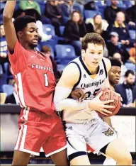  ?? Peter Hvizdak / Hearst Connecticu­t Media ?? Fairfield’s Chris Maidoh and Quinnipiac’s Jacob Rigoni figure to play key roles for their teams when the season gets underway.