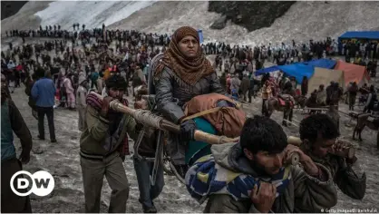  ??  ?? Pilgrims will visit the Amarnath cave shrine, perched 3,880-meters (12,730 feet) above sea level in the Himalayas