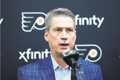  ?? MATT ROURKE/AP ?? Philadelph­ia Flyers general manager Chuck Fletcher has a big job ahead of him to get the team back in contention.