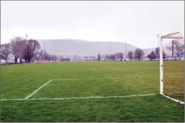  ?? DAVID CROMPTON/Penticton Herald ?? King’s Park No. 3 field in Penticton is pictured on a rainy Monday afternoon. The four soccer fields at King’s are among the many city fields closed Monday due to the wet weather.