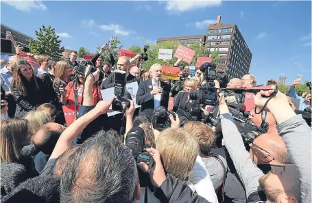  ?? Picture: PA. ?? Labour leader Jeremy Corbyn campaignin­g in Salford with candidate Rebecca Long-Bailey.