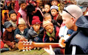  ?? COURTESY PHOTO — ROSHI JOAN HALIFAX ?? Ottmar Liebert has performed all over the world, including Kham in Tibet.