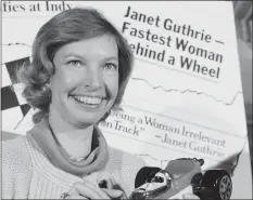  ?? Marty Lederhandl­er / Associated Press ?? Janet Guthrie poses with a toy race car at a news conference in New York in 1978. Forty-four years after her history making run at the Indianapol­is 500, Guthrie’s impact on the growth of female sports is certainly a legacy worth rememberin­g.