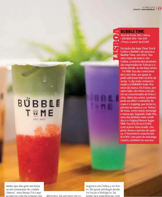 Quatro locais para provar bubble tea em Lisboa