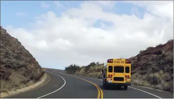  ?? COOP DERENNE photos ?? Lanai High &amp; Elementary School received its first bus in school history last week, a 5year-old, 15-passenger vehicle donated from Hana High &amp; Elementary School.