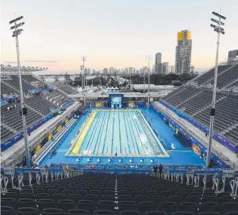  ?? Picture: BRADLEY KANARIS/GETTY ?? The spectacula­r Optus Aquatic Centre pictured during the Australian Swimming National Trials earlier this month.