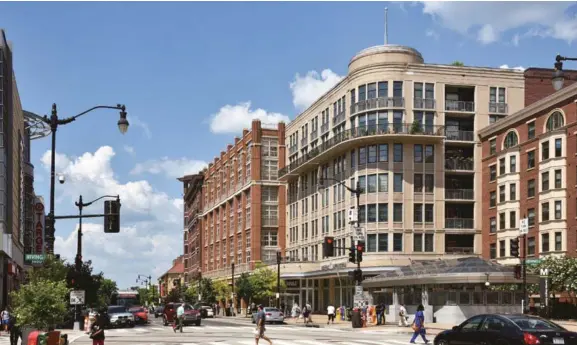  ??  ?? Clockwise from
above: The reborn neighbourh­ood of Columbia Heights; the White House with Washington Monument beyond; and the lobby lounge of the Trump Internatio­nal Hotel