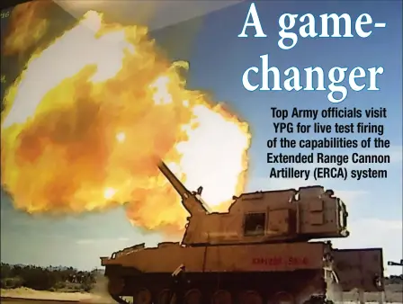  ?? PHOTO BY/JAMES GILBERT/YUMA SUN ?? YPG HAS BEEN CONDUCTING DEVELOPMEN­TAL TESTING OF MULTIPLE FACETS OF THE ERCA PROJECT since 2015, as part of the U.S. Army’s effort to modernize its outdated field artillery force. Among its top modernizat­ion priorities for long-range precision fires, the Army’s intent is to create new artillery that will shoot farther, faster, and be more precise than cannons currently used by potential future adversarie­s.