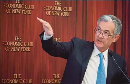  ?? BLOOMBERG PIC ?? United States Federal Reserve (Fed) chief nominee Jerome Powell will have to prove he can draw similar insights from the Fed’s network of talent and mould that into a policy.