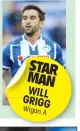  ??  ?? STAR MAN WILL GRIGG Wigan
A