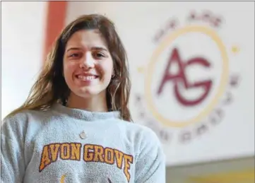  ?? PETE BANNAN — DIGITAL FIRST MEDIA ?? For the second straight year, Avon Grove’s Olivia Paoletti is the Daily Local News All-Area Girls Swimmer of the Year.School.