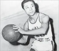  ?? COURTESY UNIVERSITY OF UTAH ?? Wat Misaka in 1944, when he played for the University of Utah. Misaka became the first nonwhite player in the modern history of profession­al basketball when he made his Nov. 13, 1947, debut with the Knicks.