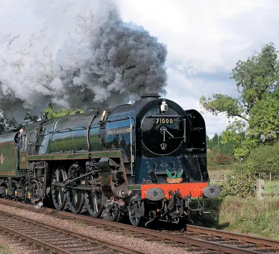  ?? BRIAN BURROWS ?? ABOVE Duke of Gloucester throws up an impressive exhaust in a scene reminiscen­t of the 1950s, near Woodthorpe on the Great Central Railway on October 16 2010.