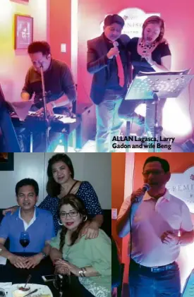  ??  ?? ALLAN Lagasca, Larry Gadon and wife Beng
RAUL Lambino