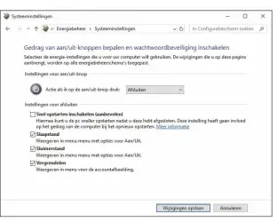  ??  ?? Bij parallelle installati­es moet je in het geval van Windows 8.1 en 10 bij wijze van voorzorg de optie 'snel opstarten' deactivere­n.