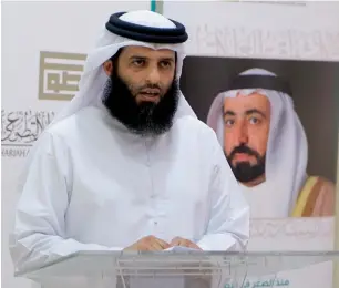  ?? Photo by M. Sajjad ?? Jassim Hamad al Hammadi during a Press conference on Wednesday in Sharjah .—