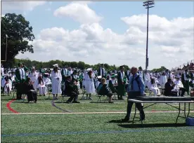  ?? BOB KEELER — MEDIANEWS GROUP ?? Pennridge High School 2021gradua­tes who received scholarshi­ps for further education stand. The total amount of scholarshi­ps was more than $2.2million, high school Principal Stephen Cashman said.