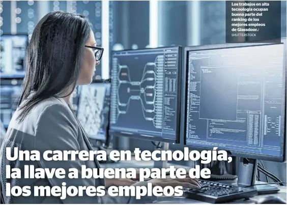  ?? SHUTTERSTO­CK ?? Los trabajos en alta tecnología ocupan buena parte del ranking de los mejores empleos de Glassdoor./