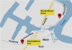  ?? FOTO WALTER SAENEN ?? Het terrein op de Ketenislaa­n in Beveren (foto links, bovenaan op kaart) waar de nieuwe parking komt en de parking op de Hazopweg (onderaan op kaart) die vernieuwd wordt.
