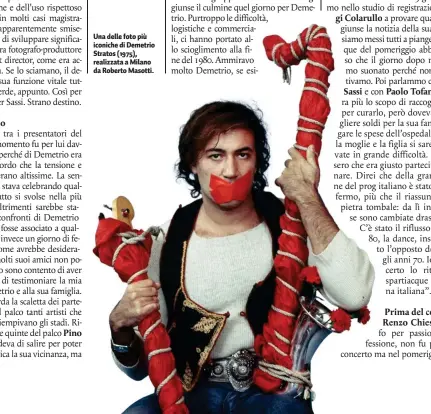  ?? ?? Una delle foto più iconiche di Demetrio Stratos (1975), realizzata a Milano da Roberto Masotti.