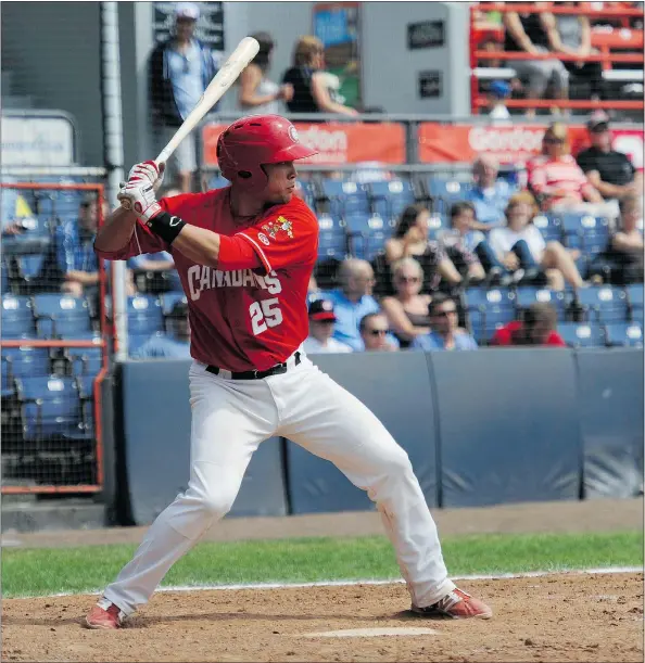  ?? JASON PAYNE/PNG FILES ?? Going into Monday, Justin Atkinson was hitting .395 (17-for-43) over his last 10 games with the Vancouver Canadians.