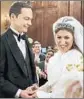  ?? Michael Yarish CBS ?? IT’S WEDDING DAY on “The Big Bang Theory.” Jim Parsons and Mayim Bialik.