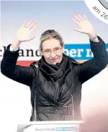  ?? Foto: EPA / Filip Singer ?? Alice Weidel, Spitzenkan­didatin der AfD, gab sich im Wahlkampf gemäßigt.