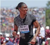  ?? JEFF CHIU ASSOCIATED PRESS FILE PHOTO ?? South Africa’s Caster Semenya smiles after winning the women’s 800-meter race in 2019 during the Prefontain­e Classic in Stanford, Calif. Semenya was listed July 8 to compete at the world championsh­ips in Oregon, potentiall­y setting up a surprise return to the big stage for the two-time Olympic champion and one of the most contentiou­s athletes.