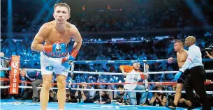  ??  ?? Gennady Golovkin derrocha valentía, orgullo y balance en sus piernas.