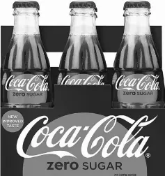  ??  ?? The new Coke Zero Sugar is just one of more than 500 products the Atlanta-based beverage giant plans to reformulat­e this year as it scrambles to keep up with changing tastes.