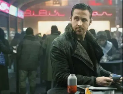  ??  ?? This image released by warner Bros. Pictures shows Ryan Gosling in a scene from “Blade Runner 2049.” (Stephen Vaughan/Warner Bros. Pictures via AP)