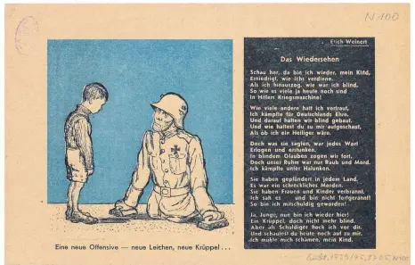  ?? FOTO: BERLINER STAATSBIBL­IOTHEK ?? Die Propaganda war nicht zimperlich. In dem drastische­n Gedicht, das Erich Weinert für die Rote Armee verfasste, heißt es: „Schau her, da bin ich wieder, mein Kind,/ Erniedrigt, wie ichs verdiene“.