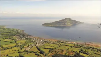  ??  ?? A view from the air over Holy Isle.