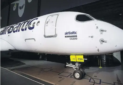  ?? GRAHAM HUGHES/THE CANADIAN PRESS FILES ?? Air Baltic Corp. will become the largest European customer of Bombardier’s C Series and second-biggest worldwide after it signed up Monday for 30 CS300 aircraft, with options and purchase rights for 30 more.