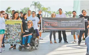  ?? DIVULGAÇÃO ?? Integrante­s de associaçõe­s de doenças raras em protesto no Rio domingo: indignação e cobrança por justiça